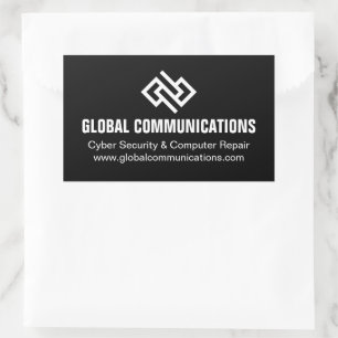 Modern Minimalist Tech Company Black White Sticker