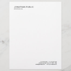 Modern Minimalist Template Elegant Black And White Letterhead