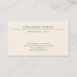 Modern Minimalist Template Elegant Luxurious Business Card