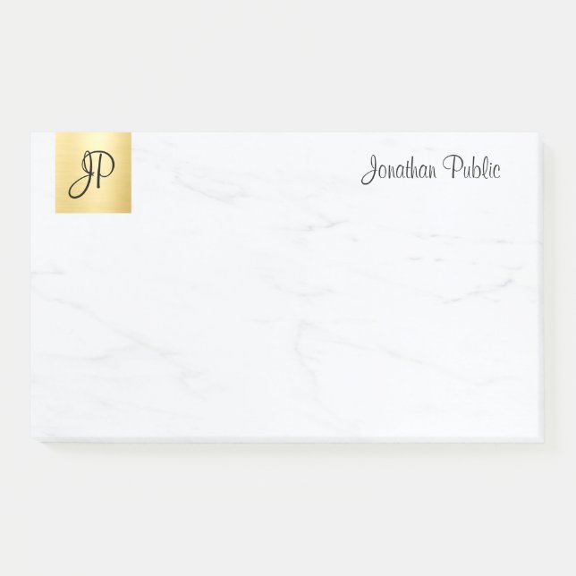 Modern Minimalist Template Gold And Marble Elegant Post-it Notes (Front)
