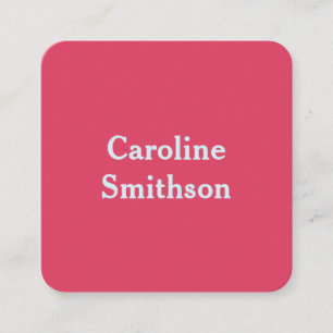 Modern Minimalist Template Pink-Red and Light Blue Square Business Card