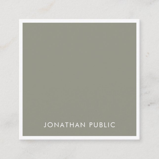 Modern Minimalist Template Professional Elegant Square Business Card (Front)