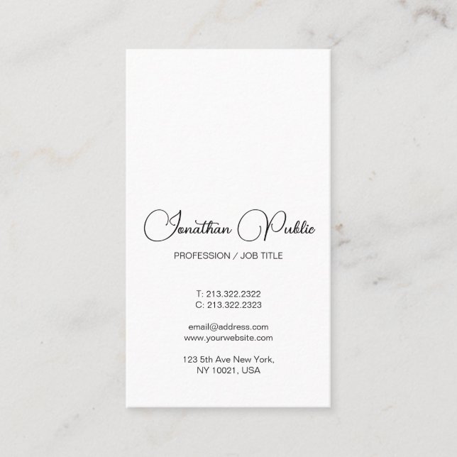 Modern Minimalist Template Typography Vertical Business Card (Front)