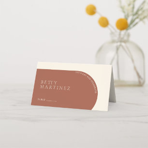 Modern Minimalist Terracotta Arch Wedding Guest Place Card