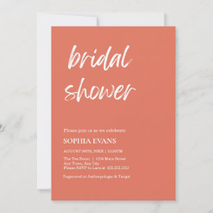 Modern Minimalist Terracotta Bridal Shower Invitation