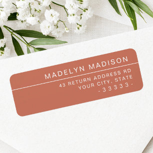 Modern minimalist terracotta brown return address
