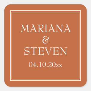 Modern Minimalist Terracotta Square Sticker