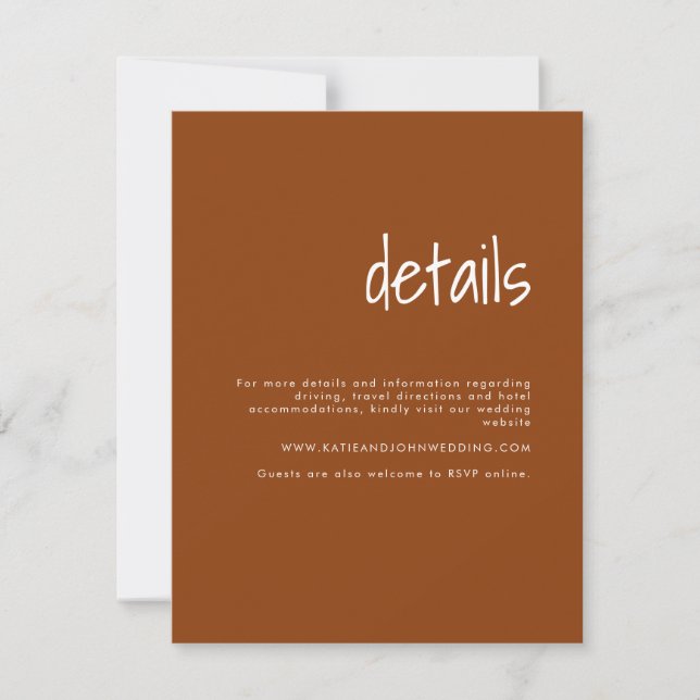 Modern Minimalist Terracotta Wedding Details (Front)