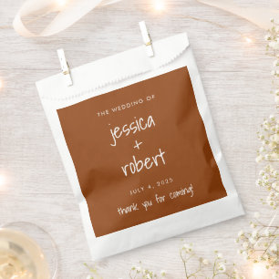 Modern Minimalist Terracotta Wedding Favour Bag