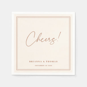 Modern Minimalist Terracotta Wedding Napkins