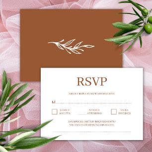 Modern Minimalist Terracotta Wedding RSVP Enclosure Card