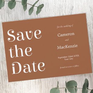Modern Minimalist Terracotta Wedding Save the Date