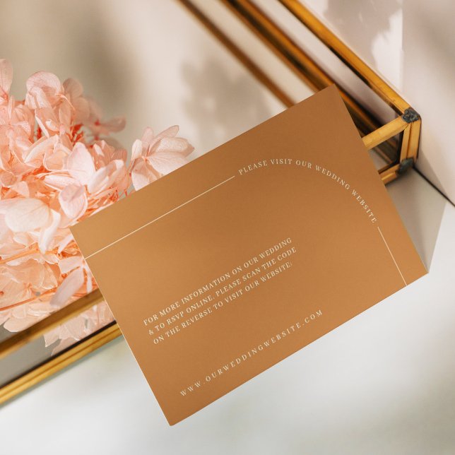 Modern Minimalist Terracotta Wedding Website Enclosure Card (Creator Uploaded)