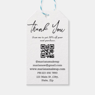 modern minimalist thank you business qr code gift tags