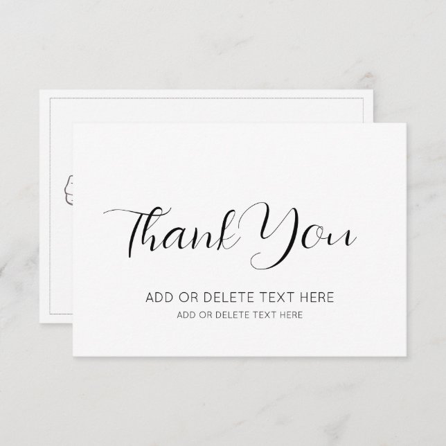 Modern, Minimalist Thank You Congratulations Card (Front/Back)