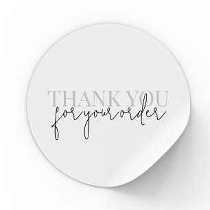 Modern Minimalist Thank You For Your Order Classic Round Sticker