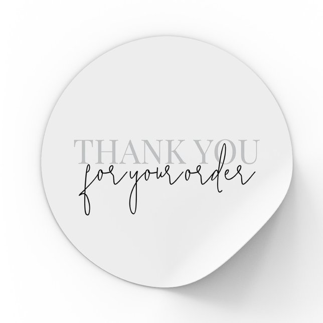 Modern Minimalist Thank You For Your Order Classic Round Sticker (Creator Uploaded)