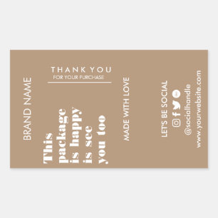 Modern Minimalist Thank You for Your Purchase Busi Sticker