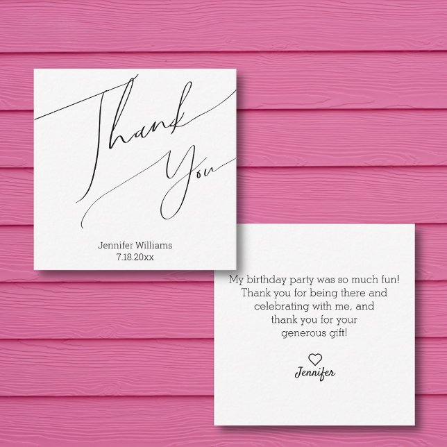 modern minimalist  thank you happy birthday card (Creator Uploaded)