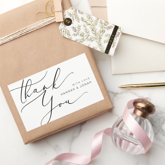 Modern Minimalist Thank you Wedding Favour Sticker (Gifting)