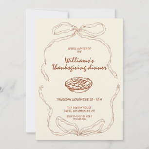 Modern Minimalist Thanksgiving Dinner Invitation