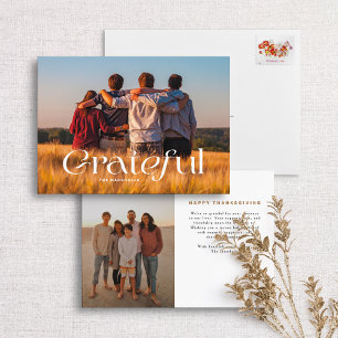 Modern Minimalist Thanksgiving Photo Card