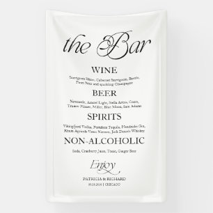 Modern Minimalist "The Bar" Wedding Menu Sign