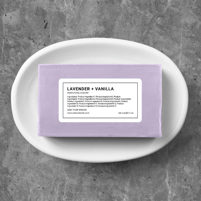 Modern Minimalist Thin Black Border Ingredients Label (Creator Uploaded)