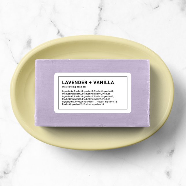 Modern Minimalist Thin Black Border Ingredients Label (Creator Uploaded)