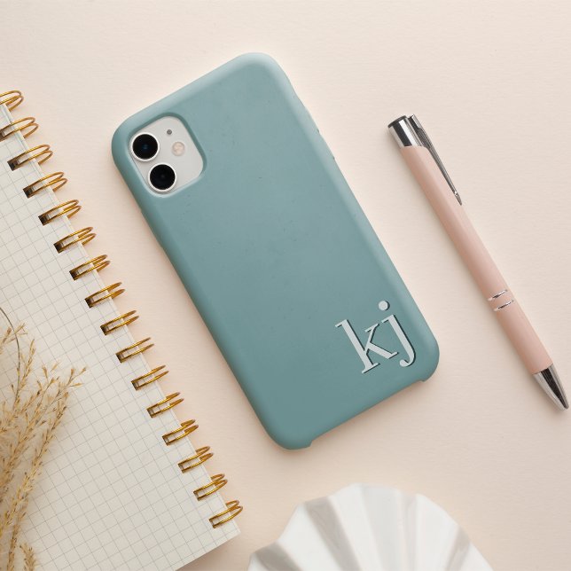 Modern Minimalist Tonal Monogram iPhone Case (Creator Uploaded)