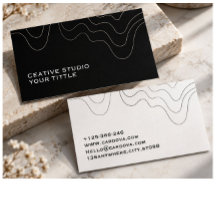 Modern Minimalist Topographic Line Business Card |