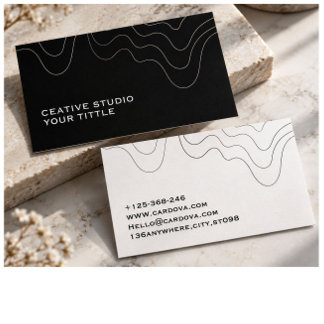 Modern Minimalist Topographic Line Business Card |