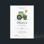 Modern Minimalist Tractor birthday Party Invitation<br><div class="desc">Minimalist Tractor theme. This adorable invite features minimalist graphics. The text is fully customizable. You can change colours and styles of fonts.</div>