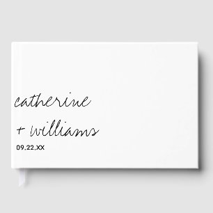 Modern Minimalist Traditional  Black Wedding Guest Book