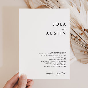 Modern Minimalist Traditional Full Names Wedding Invitation