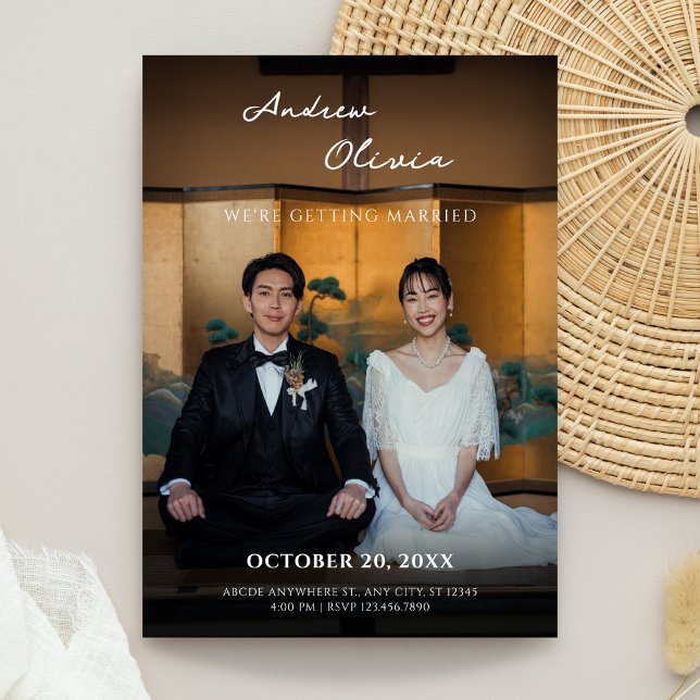 Modern Minimalist traditional photo wedding  Invitation (Creator Uploaded)