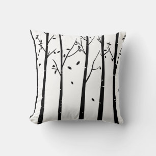 Modern Minimalist Trees Woodland Throw Pillow