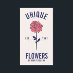 Modern minimalist trendy blue pink rose flower business card<br><div class="desc">Modern minimalist trendy blue pink rose flower</div>