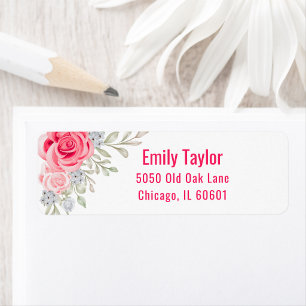 Modern Minimalist Trendy Floral Classic Address