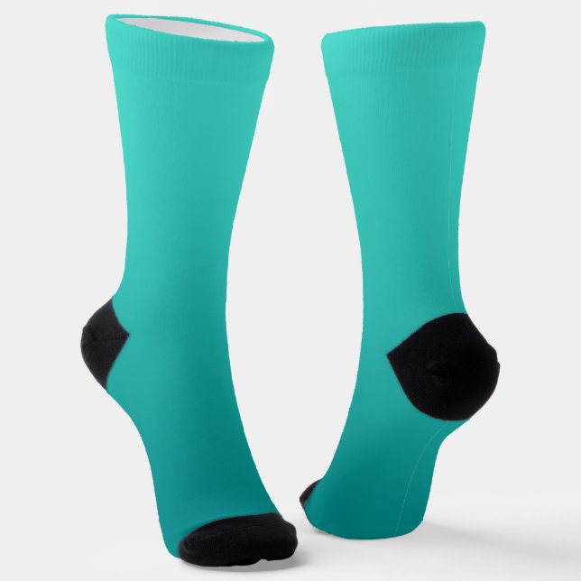 Modern Minimalist Turquoise Teal Ombre Socks (Angled)