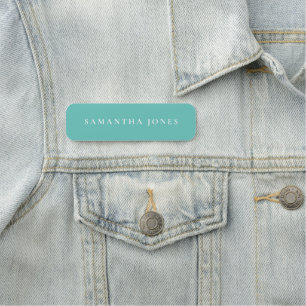 Modern Minimalist Turquoise Wedding Name Tag
