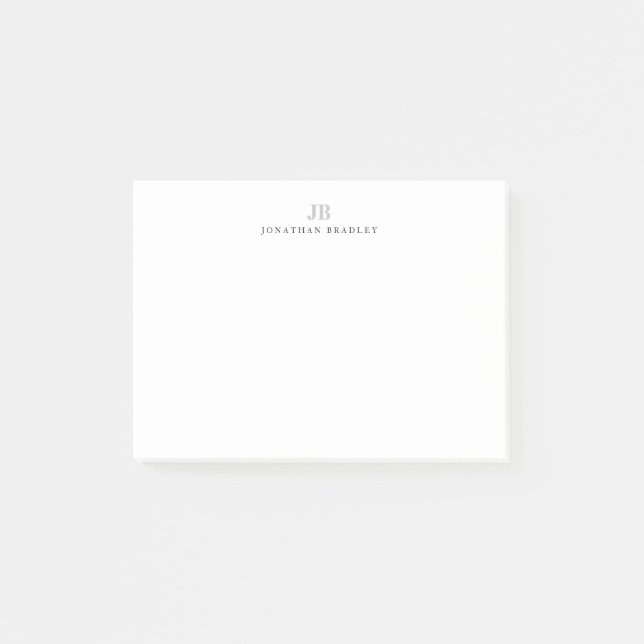 Modern Minimalist Two Letter Monogram Name Post-it Notes (Front)
