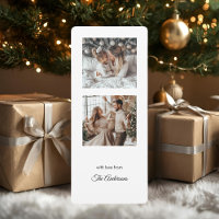 Modern Minimalist Two Photo Christmas Holiday