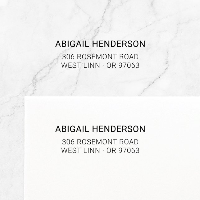 Modern Minimalist Typo Basic 10 | Return Address Self-inking Stamp (Simple modern minimalist typography return address rubber stamp template for self-inking stamps.)