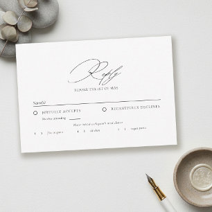 Modern Minimalist Typography Calligraphy Wedding RSVP Card