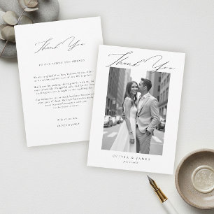Modern Minimalist Typography Calligraphy Wedding Thank You Card