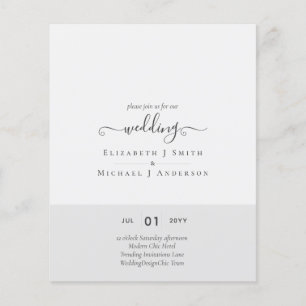 Modern Minimalist Typography Colour Wedding INVITE Flyer