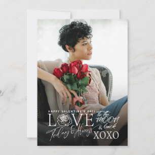 Modern Minimalist  Typography Custom Photo Holiday Card