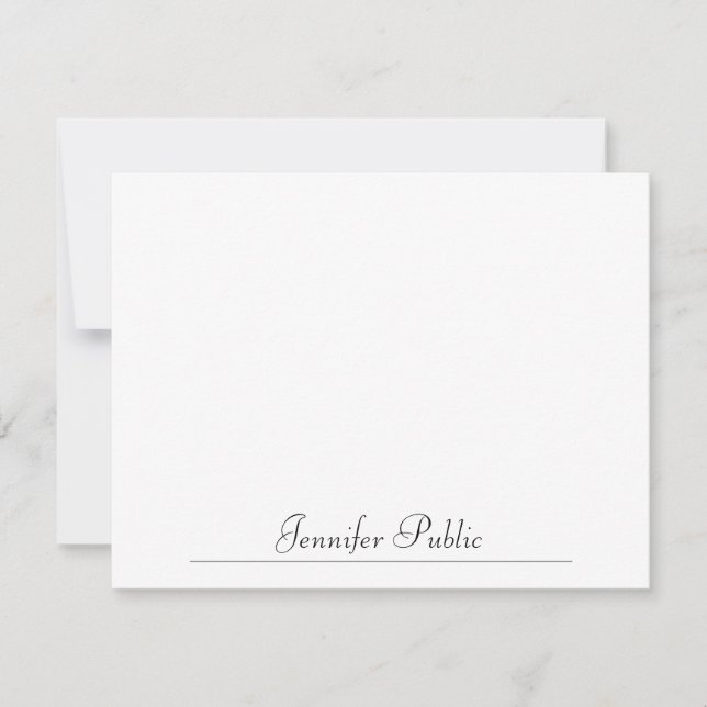 Modern Minimalist Typography Hand Script Name Text Card (Front)