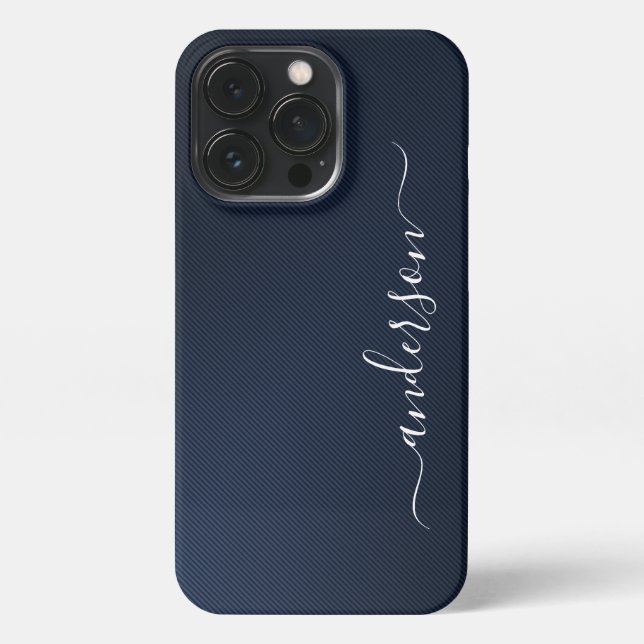 Modern Minimalist Typography Name monogrammed iPhone Case (Back)